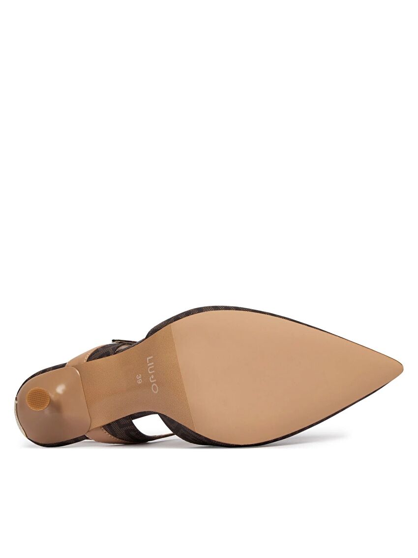 Kahverengi Monogram Saffiano Slingback