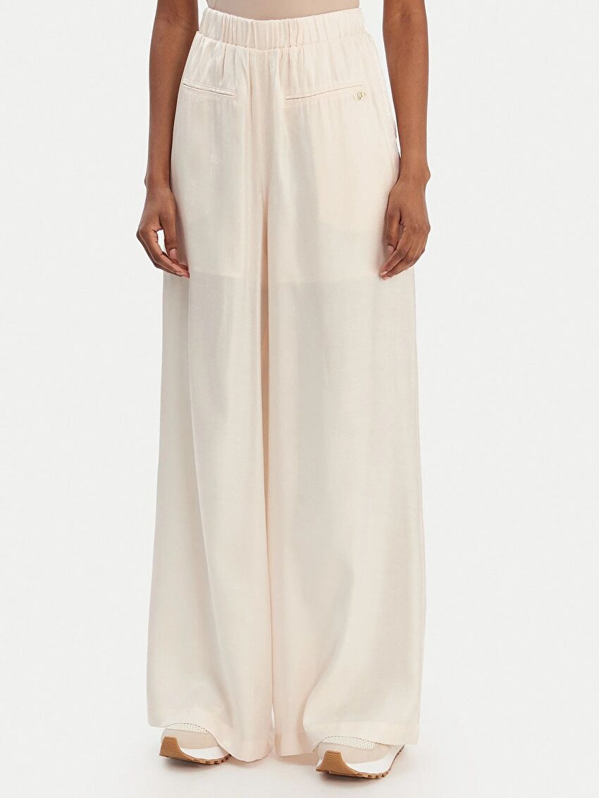 Krem-Sarı Uzun Pantolon