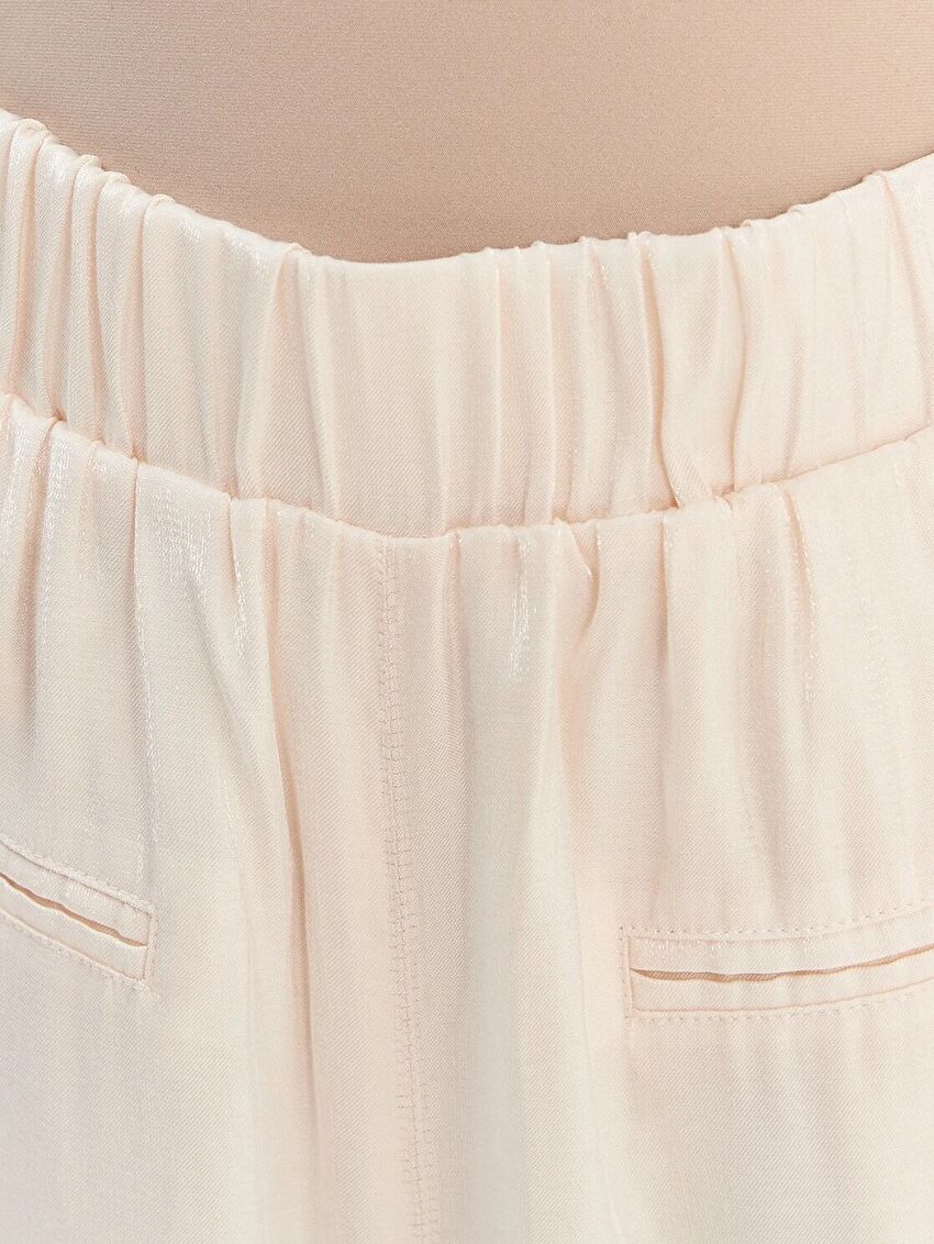 Krem-Sarı Uzun Pantolon