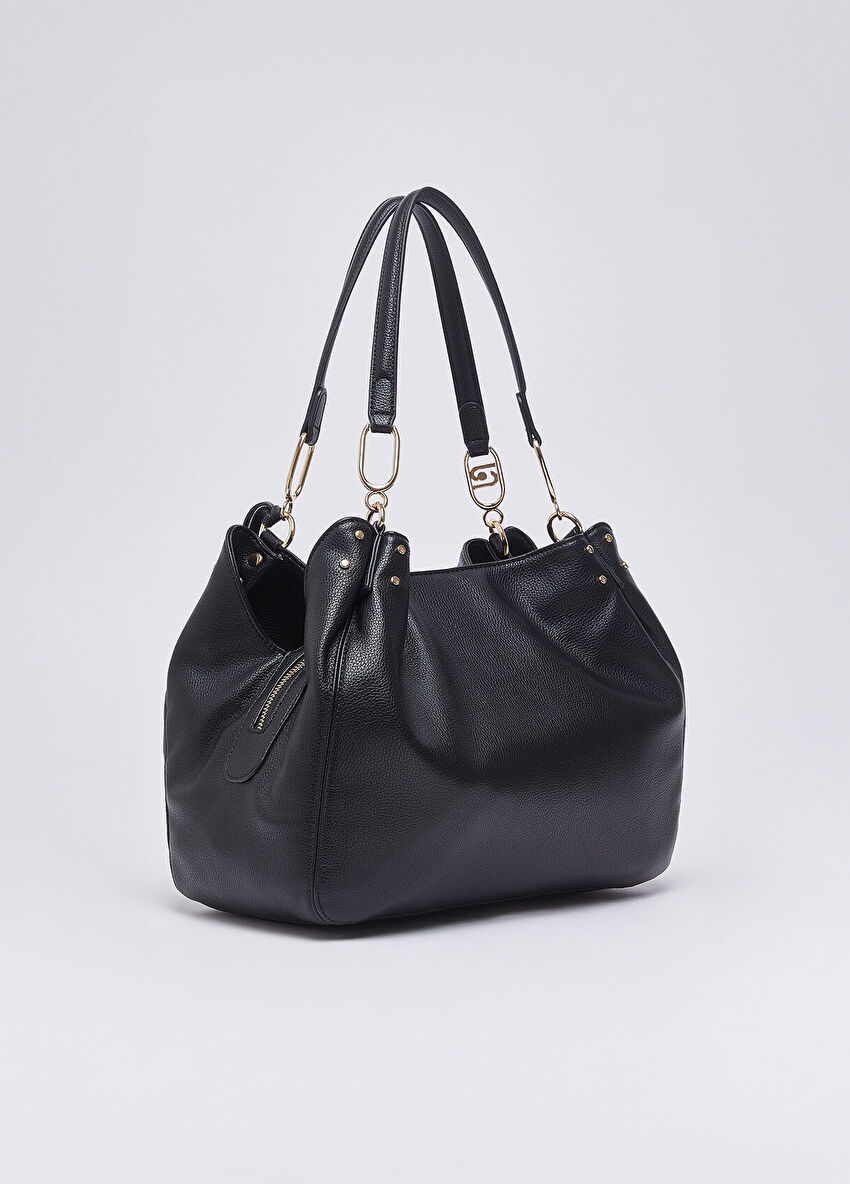 Siyah Orta Boy Satchel Çanta
