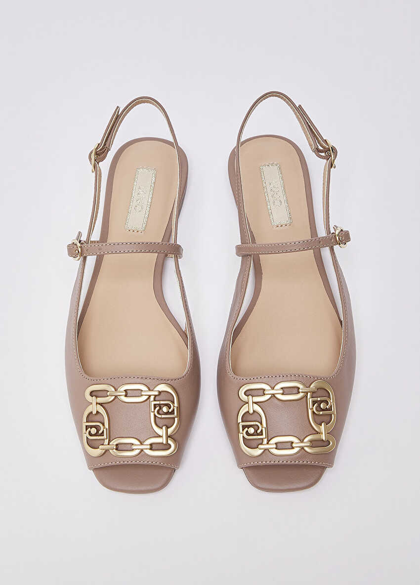 Monogramlı Slingback Ayakkabı