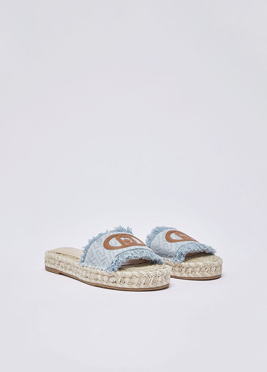 Maxi Logolu Denim Sandalet