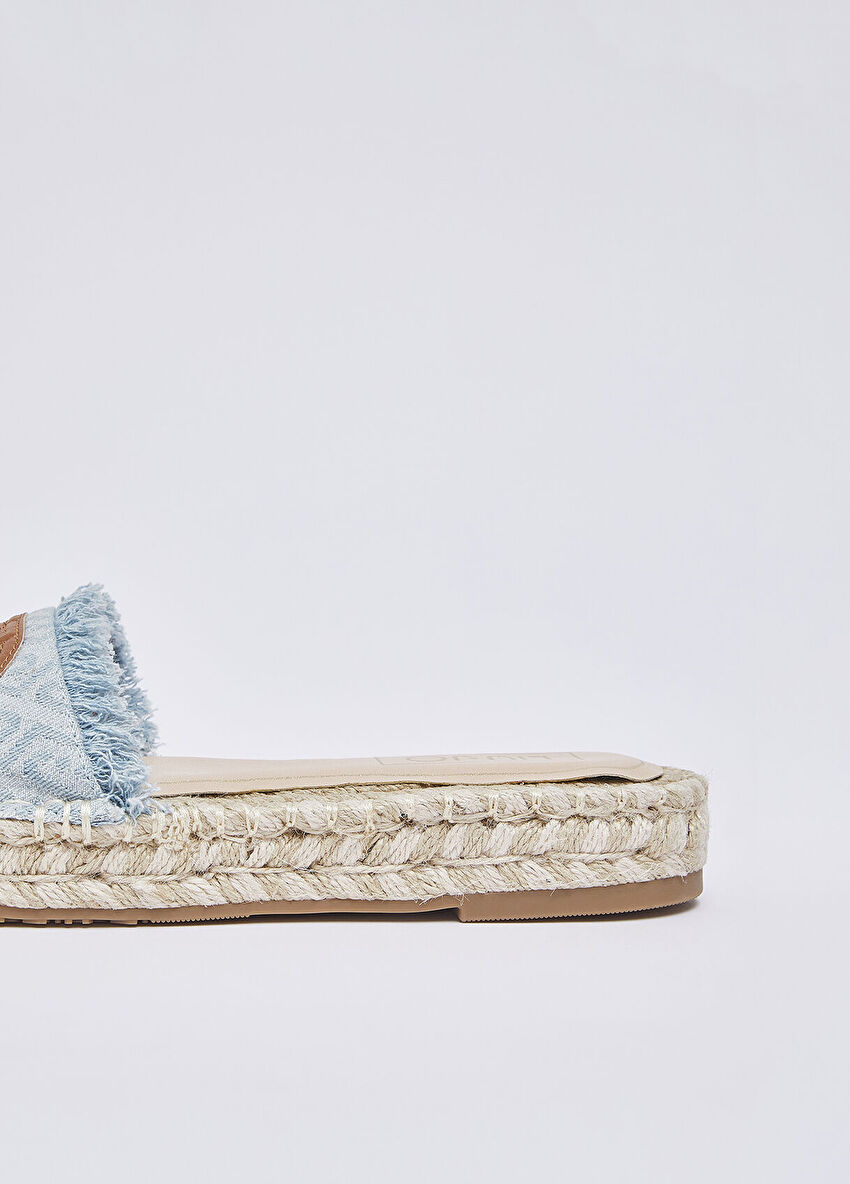 Maxi Logolu Denim Sandalet