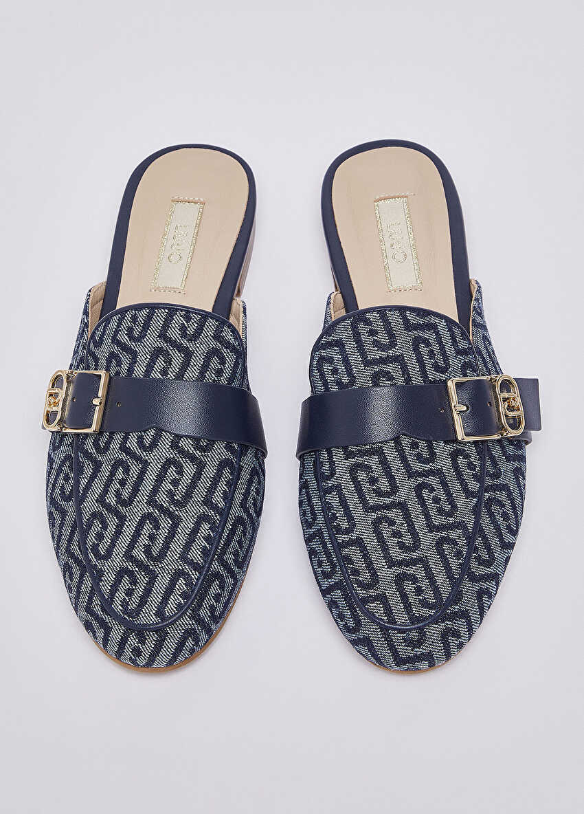 Koyu Denim Monogram Sabot