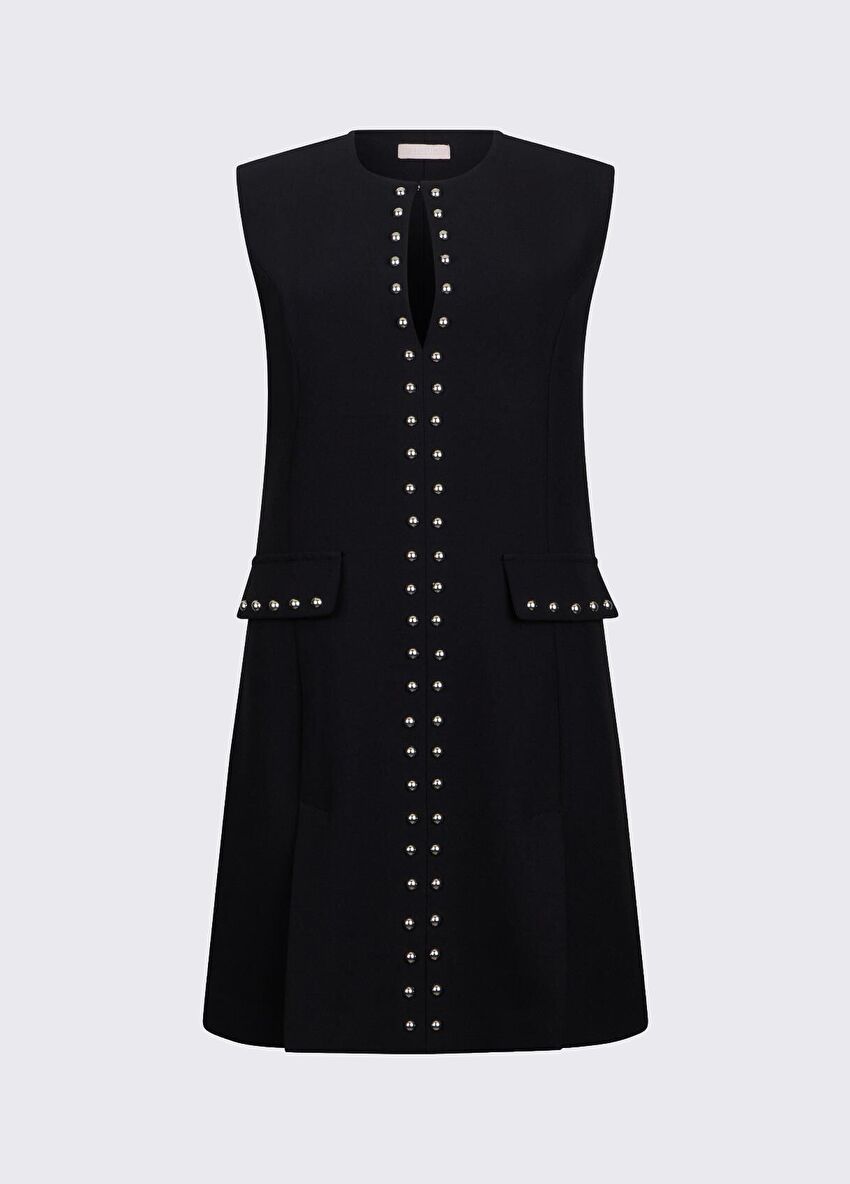 Zımba Detaylı Kısa Elbise