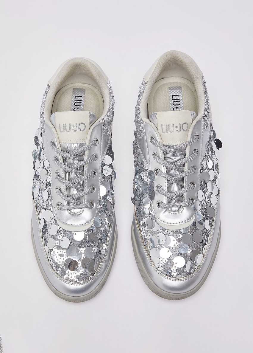 Gümüş Metalik Payetli Sneaker