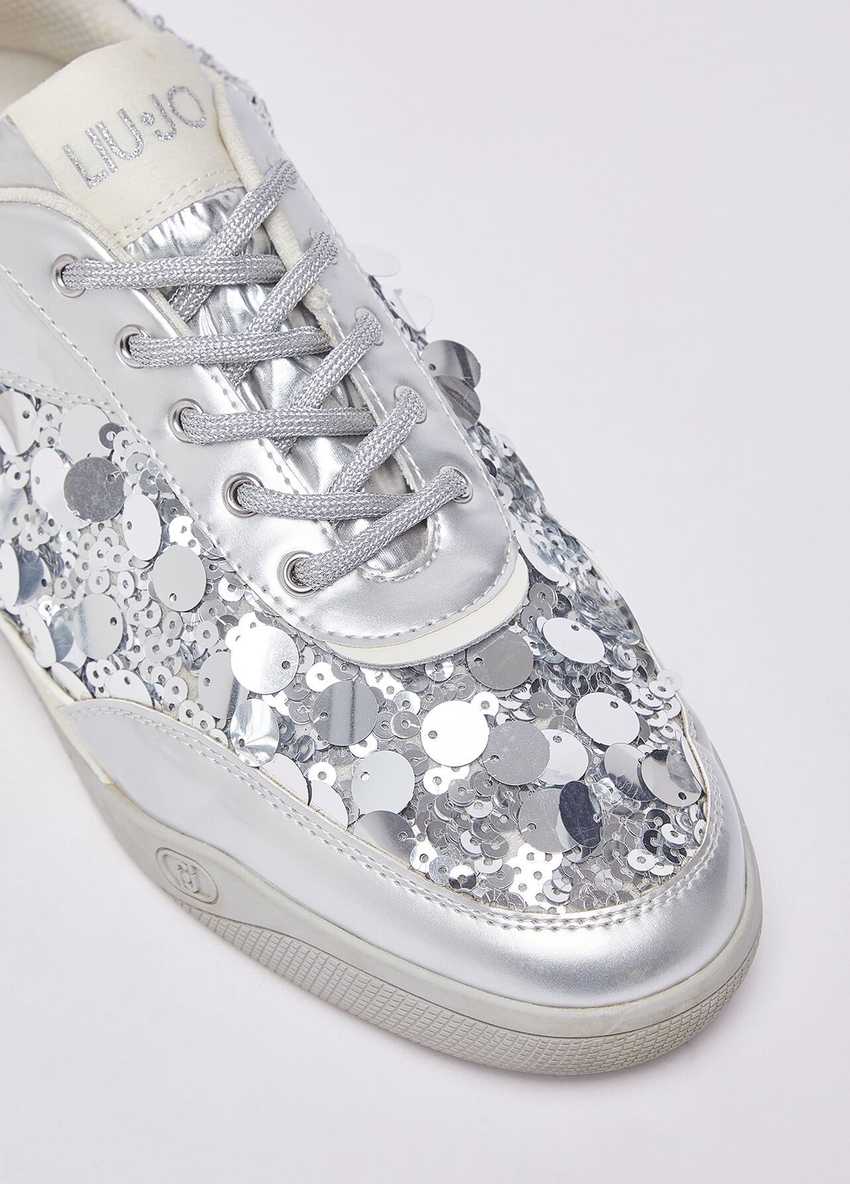 Gümüş Metalik Payetli Sneaker