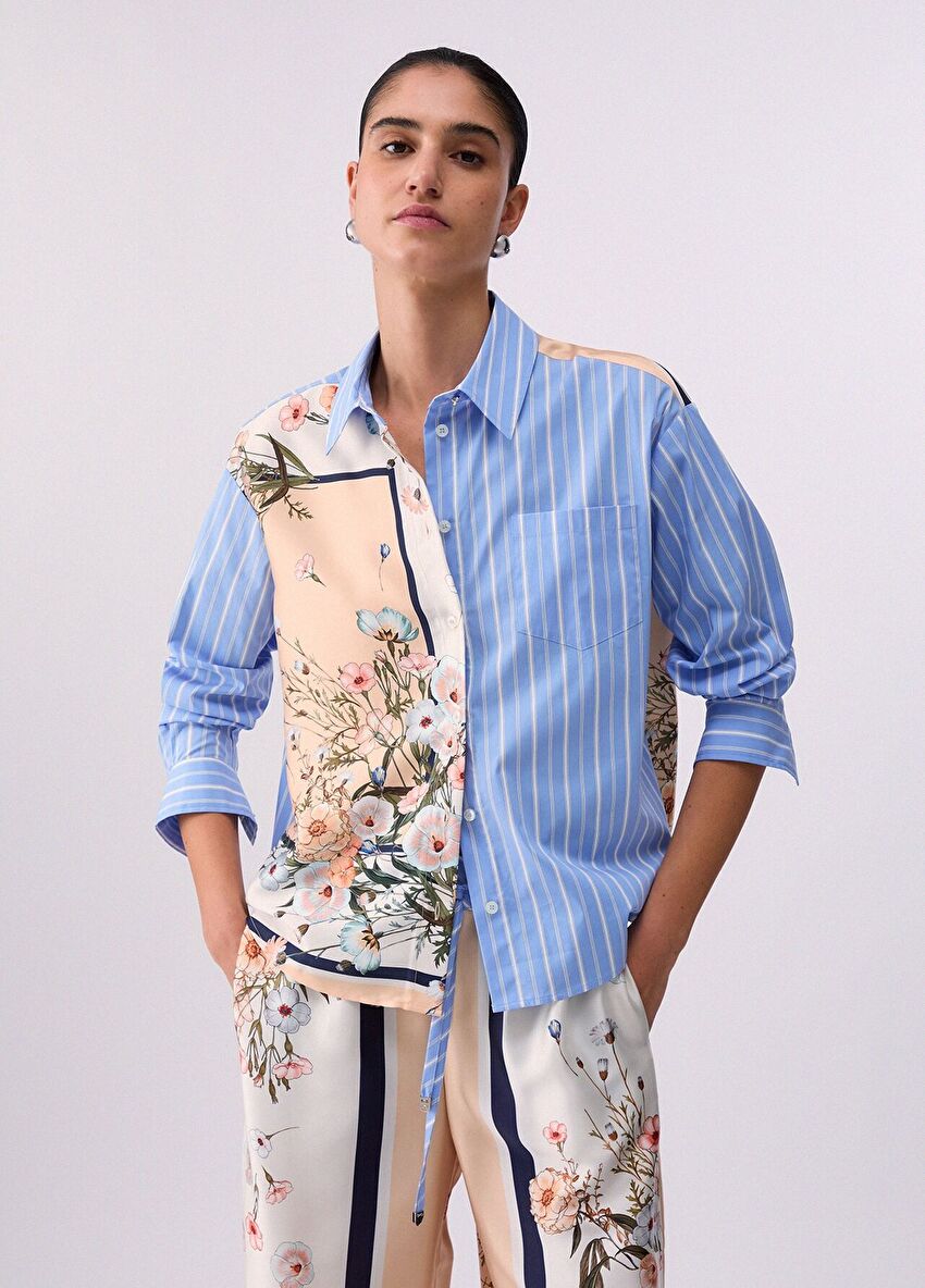 Twill Detaylı Poplin Gömlek