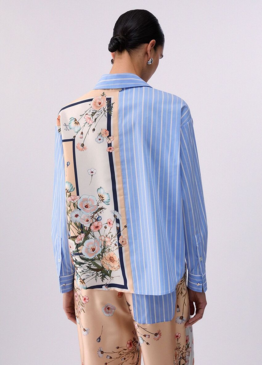 Twill Detaylı Poplin Gömlek
