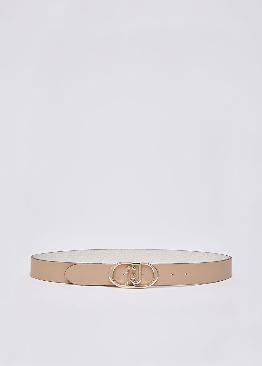 Bej / Pudra Çift Taraflı 3.5 Cm Kemer