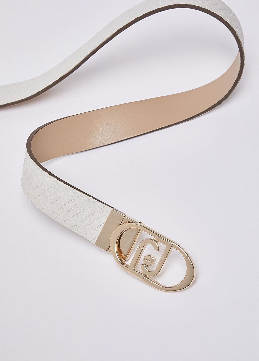 Bej / Pudra Çift Taraflı 3.5 Cm Kemer