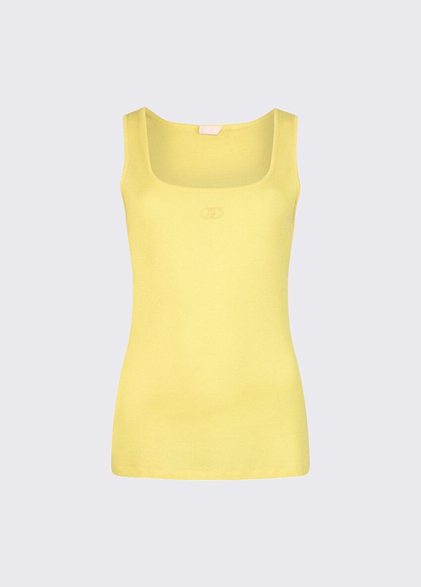 Sarı Kısa Kollu Moda Tişört