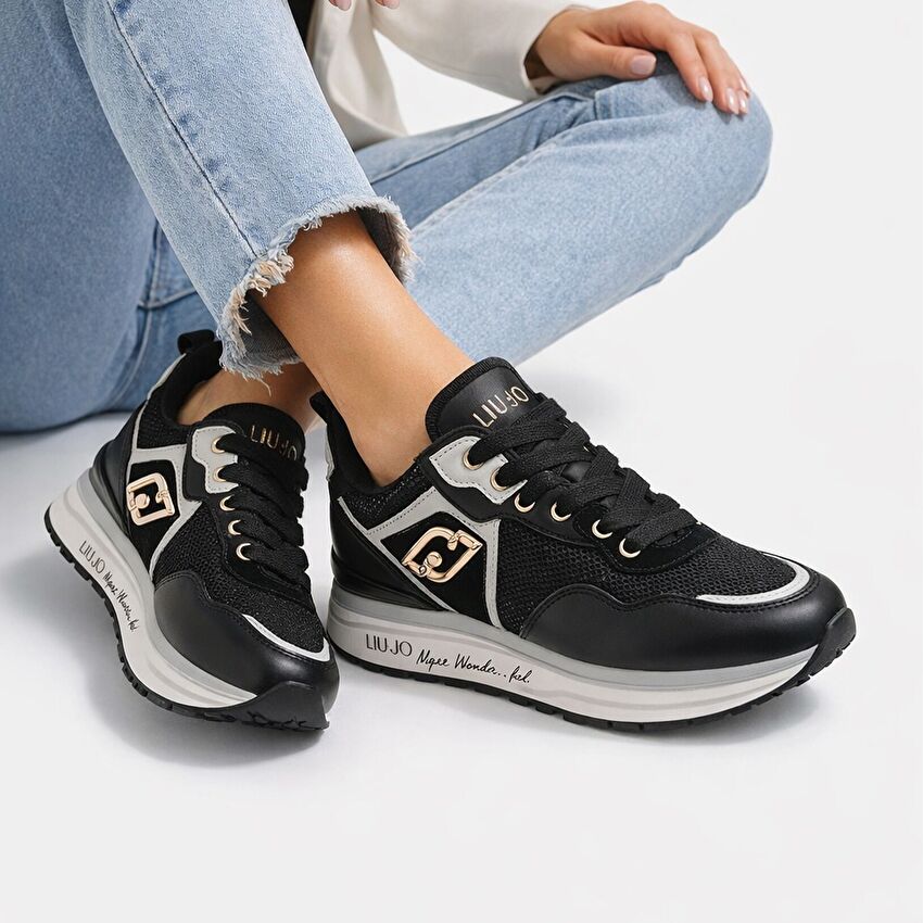 Payet detaylı file platform sneaker