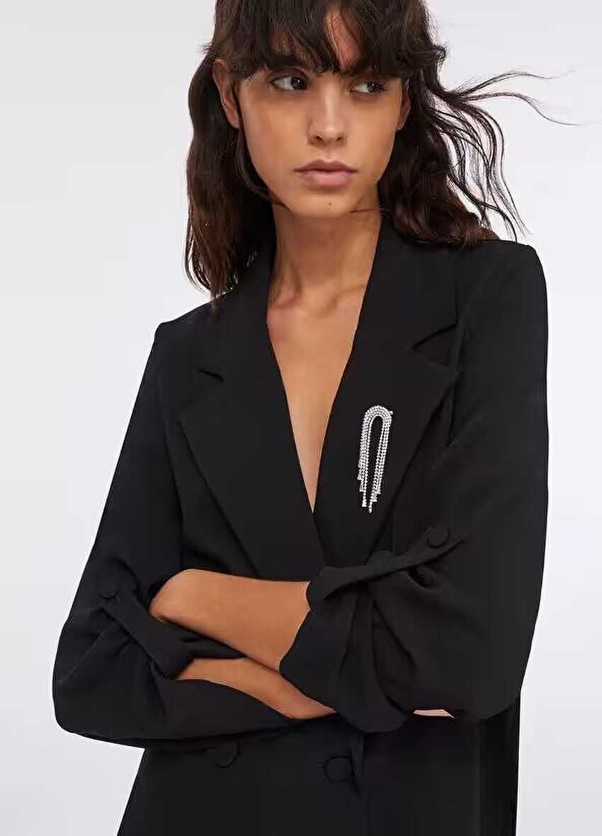 Saten Blazer Ceket