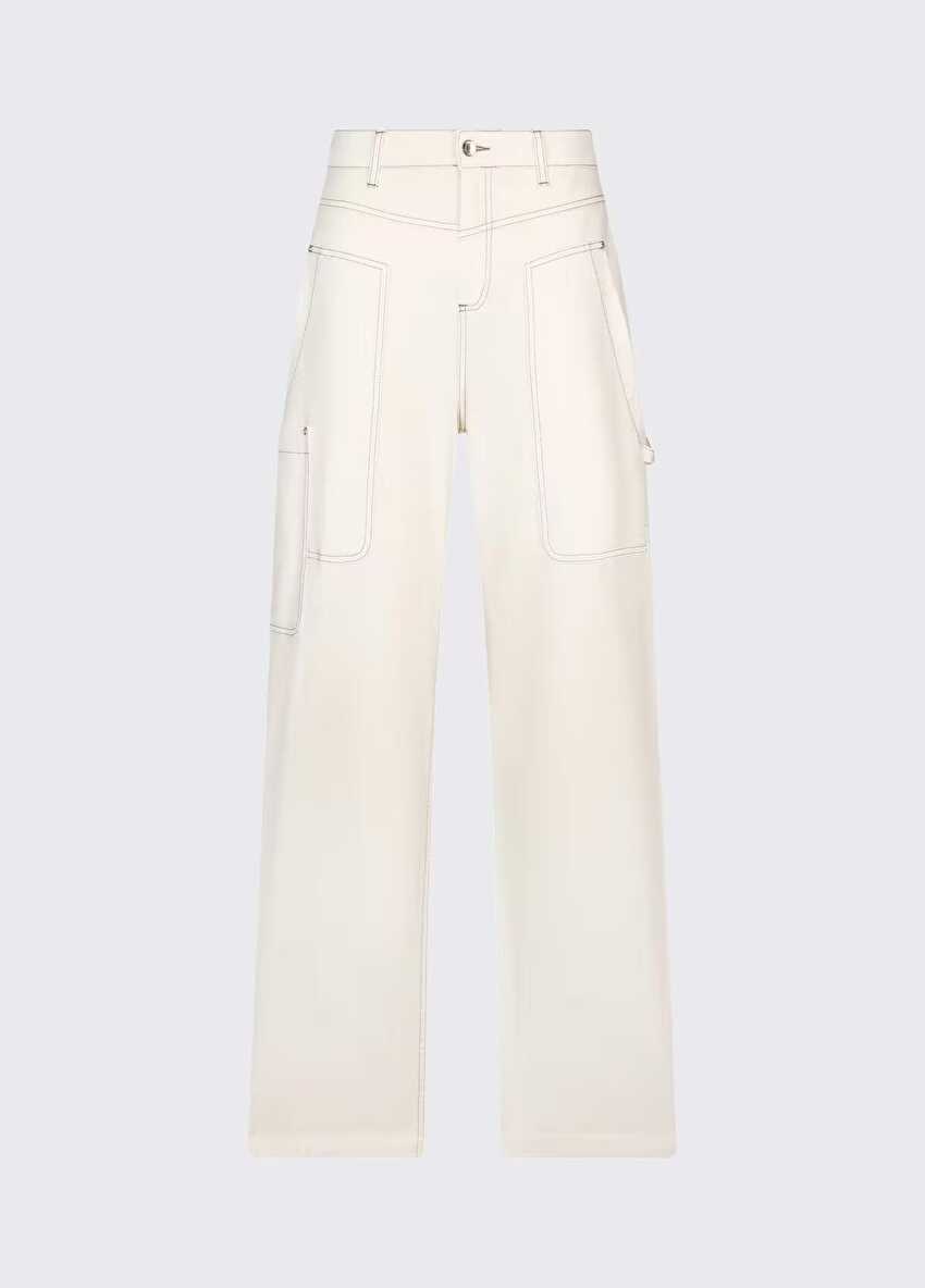 Kontrast Dikişli Wide Leg Pantolon