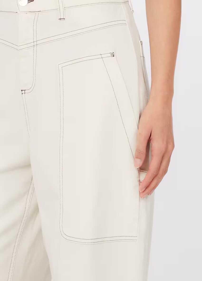 Kontrast Dikişli Wide Leg Pantolon