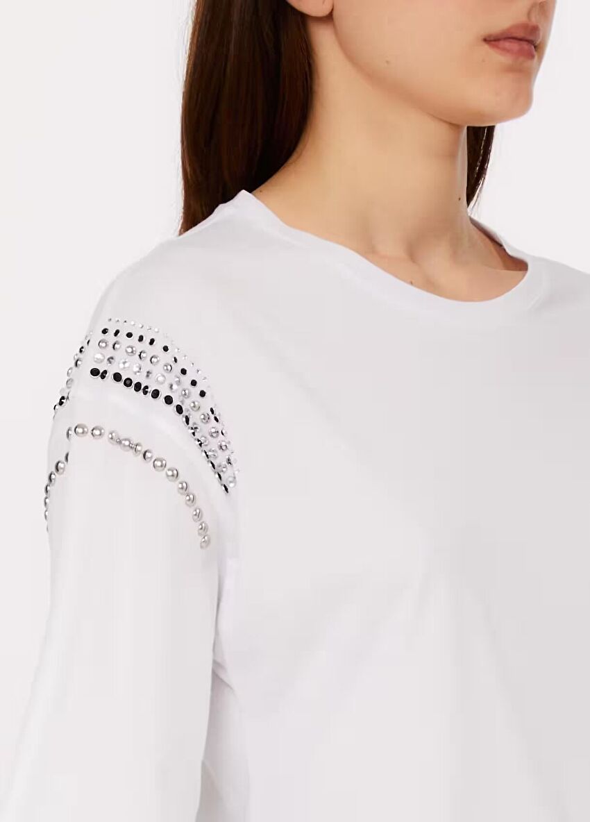Taş Detaylı Basic Tişört