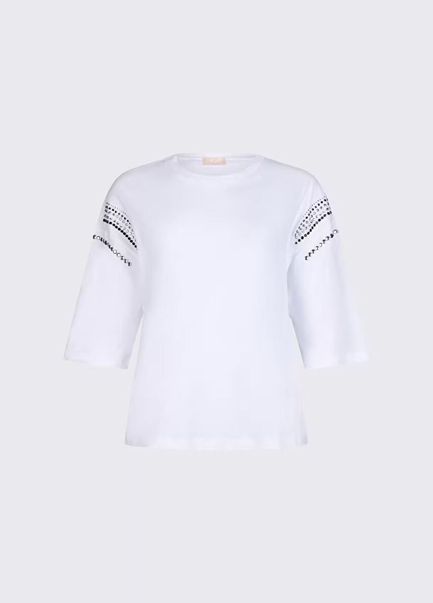 Taş Detaylı Basic Tişört