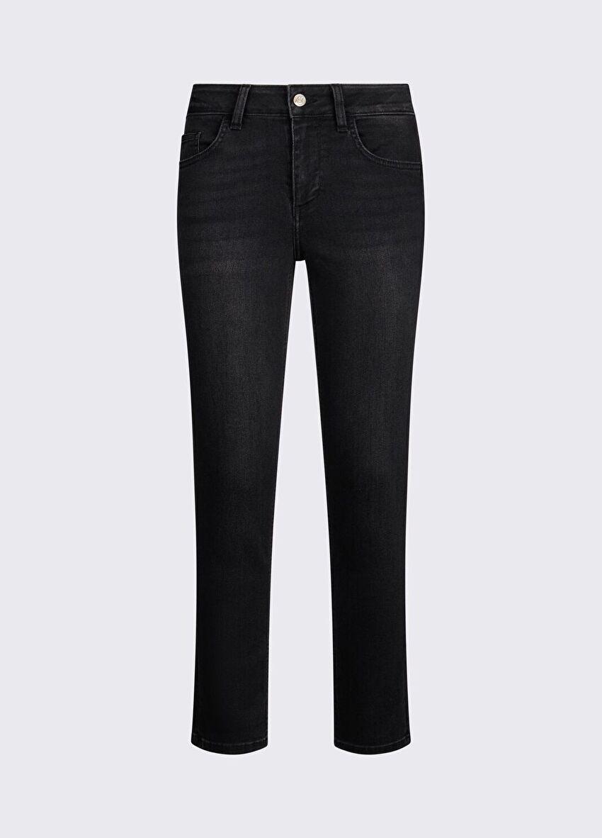 Taş İşlemeli Paça Detaylı Skinny Jean Pantolon