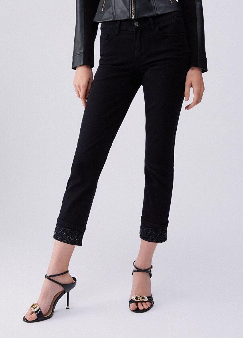 Taş Paça Detaylı Skinny Jean