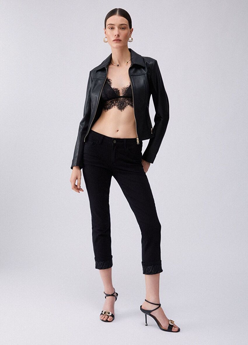 Taş Paça Detaylı Skinny Jean