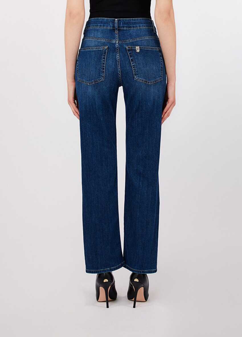 Dikiş Detaylı Straight Fit Jean Pantolon