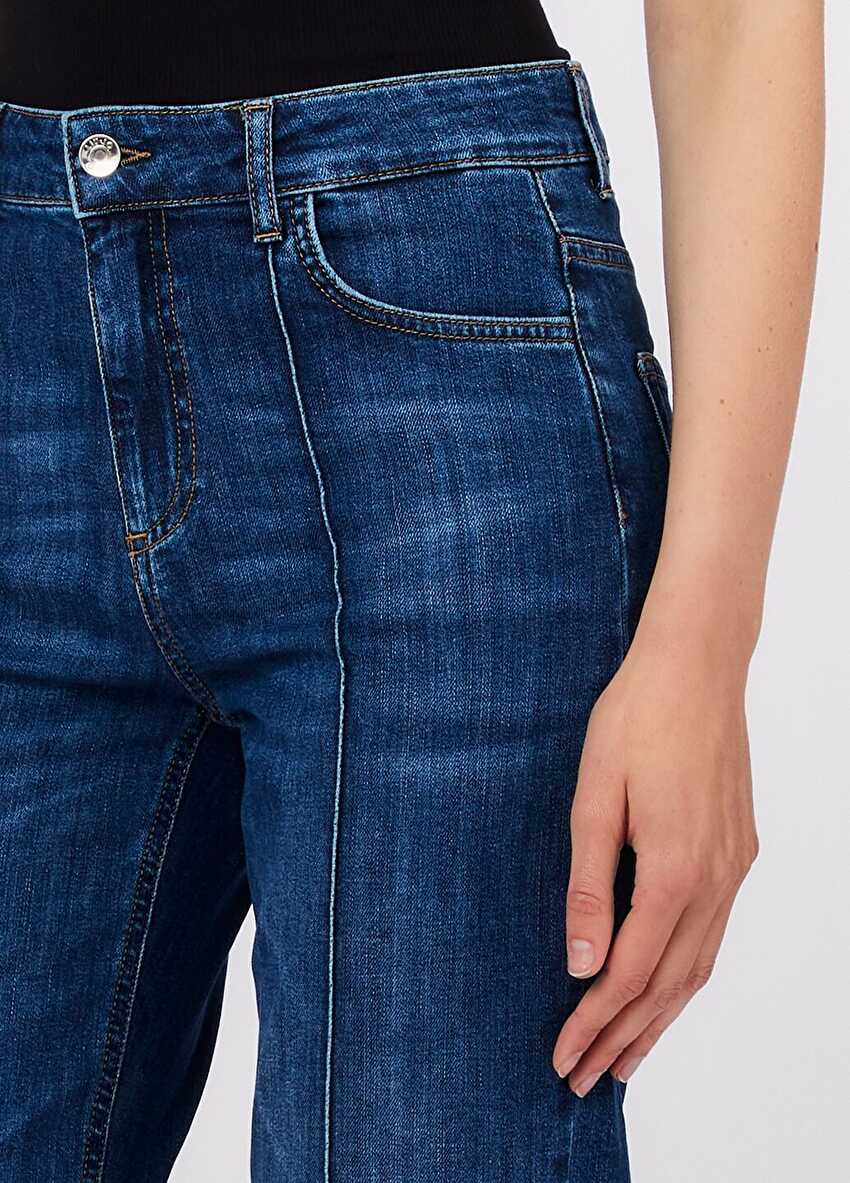 Dikiş Detaylı Straight Fit Jean Pantolon