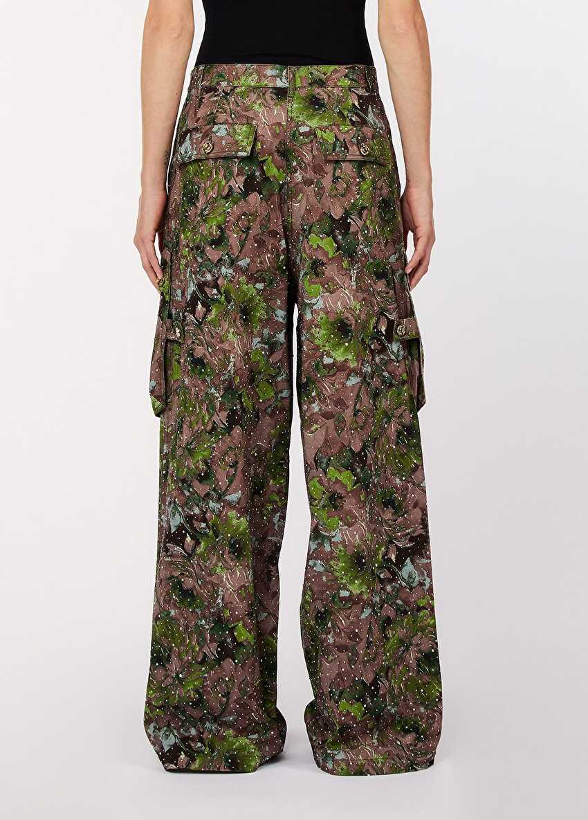 Floral Desenli Kargo Pantolon