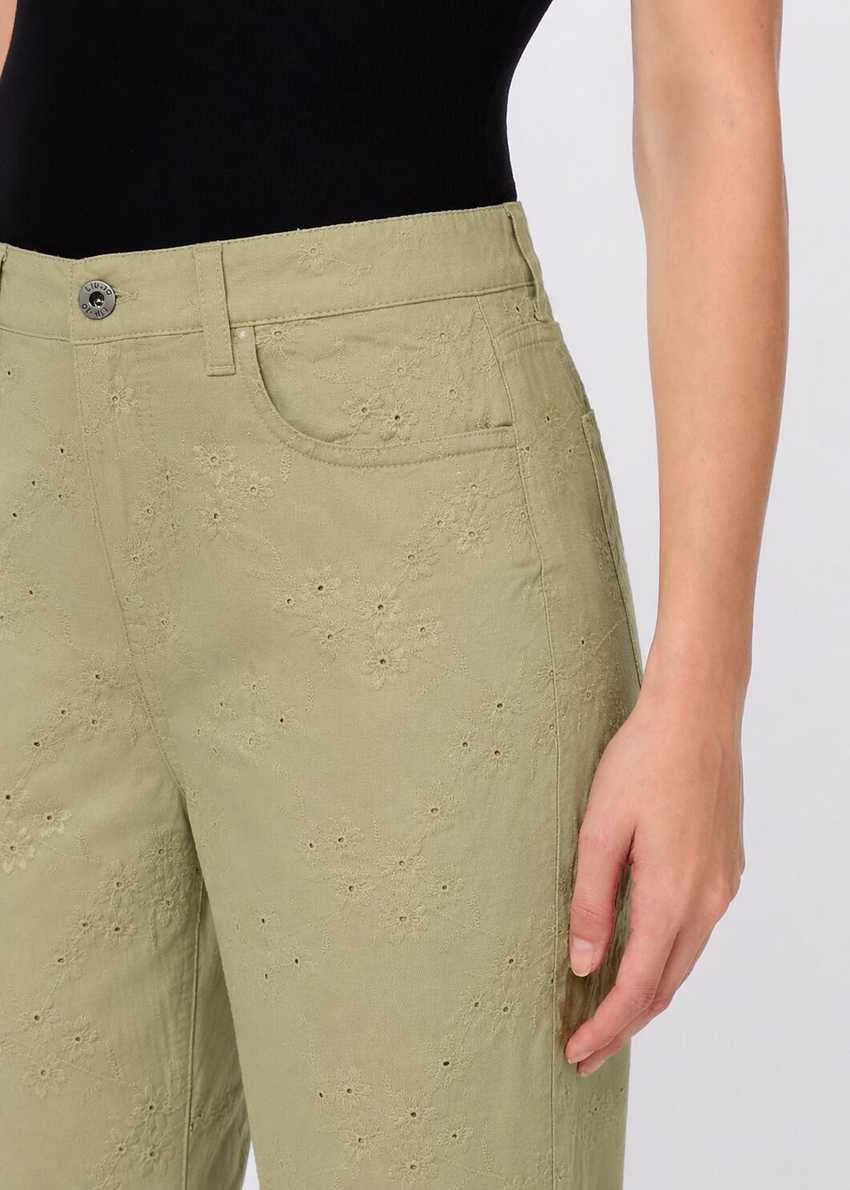 Mikro Delikli Wide Leg Pantolon