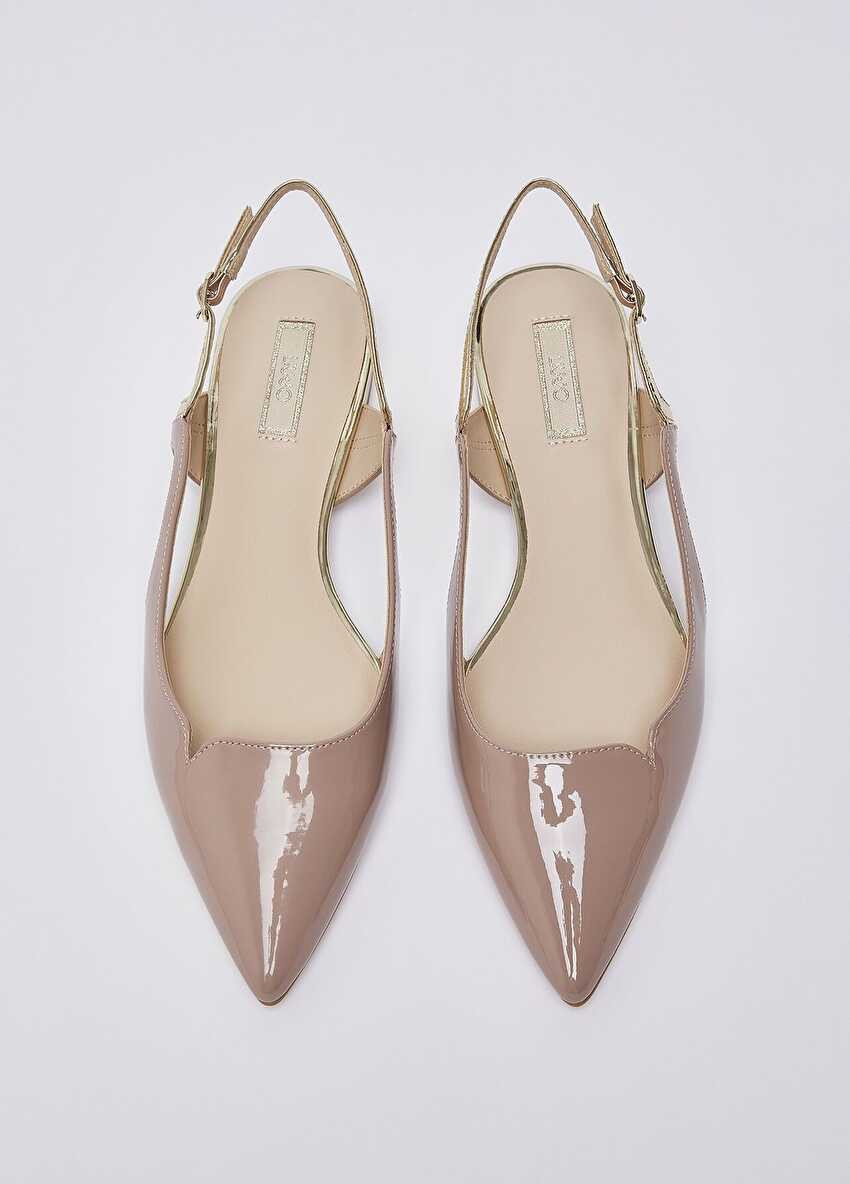 Rugan Sivri Burunlu Slingback Babet