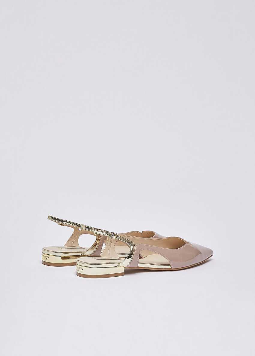 Rugan Sivri Burunlu Slingback Babet