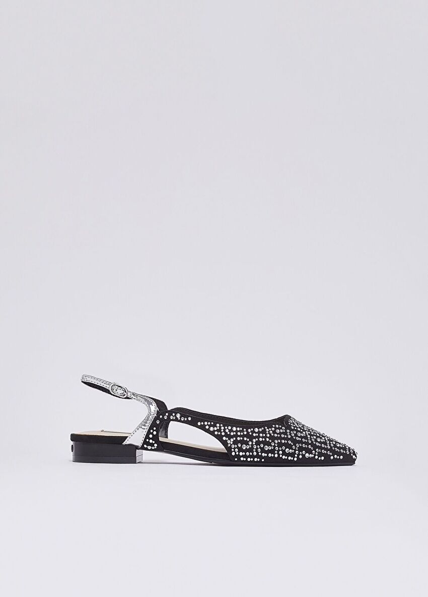 Taş Detaylı Slingback Babet