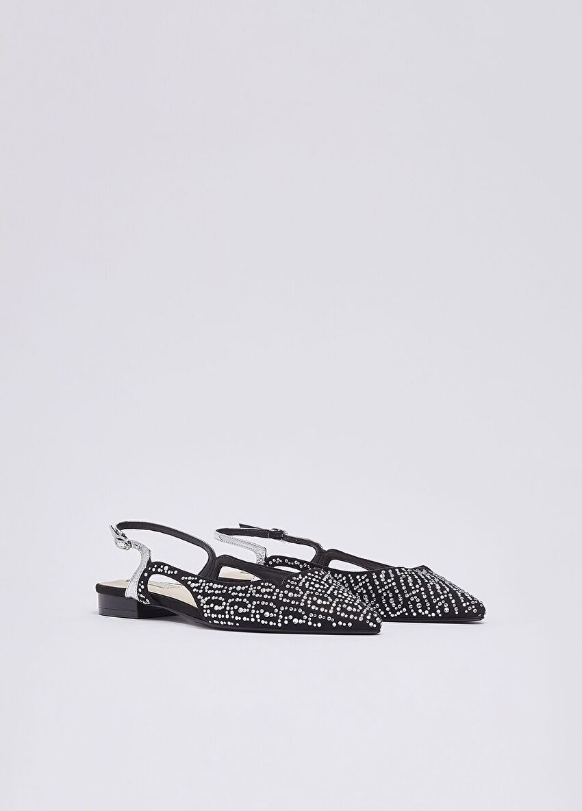 Taş Detaylı Slingback Babet