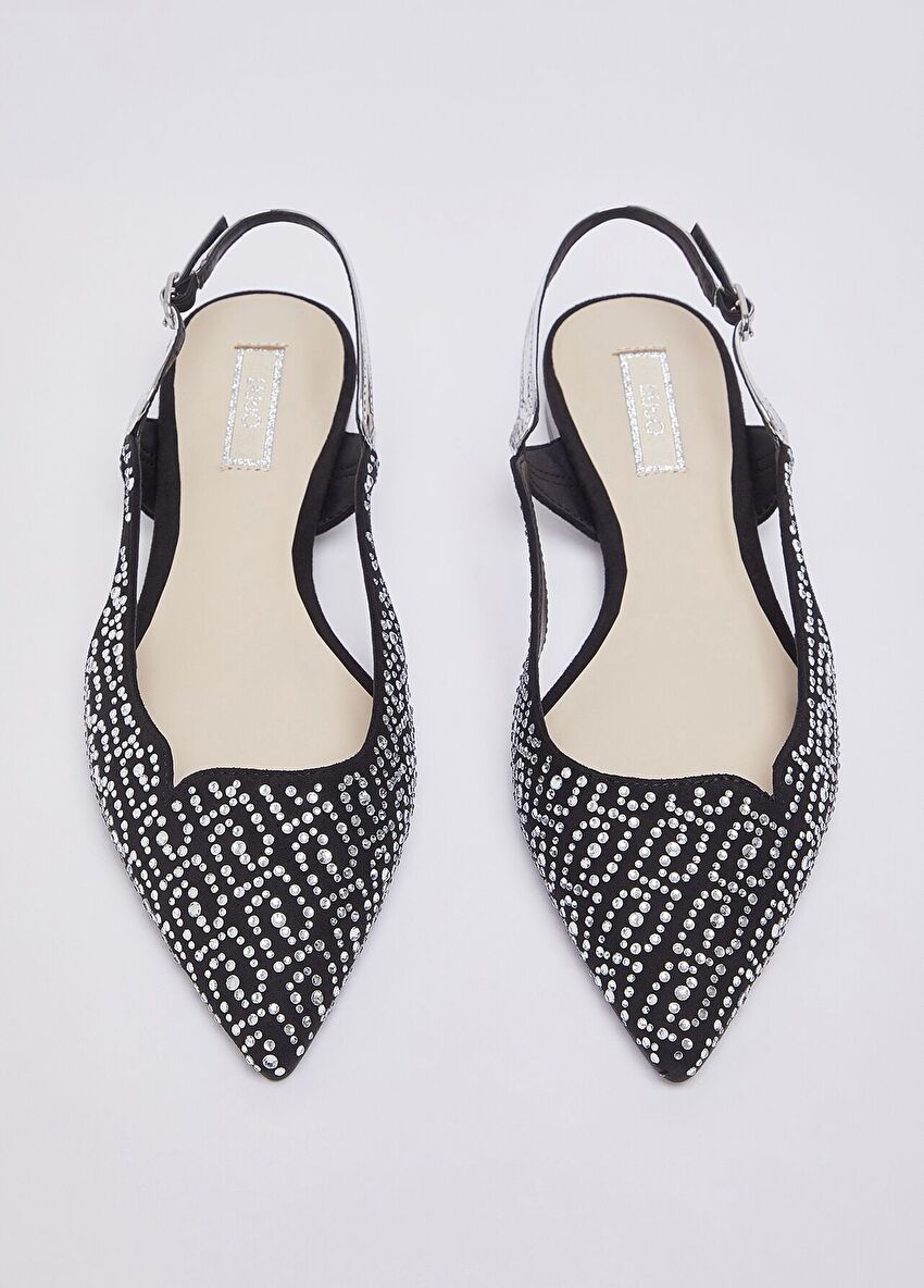 Taş Detaylı Slingback Babet