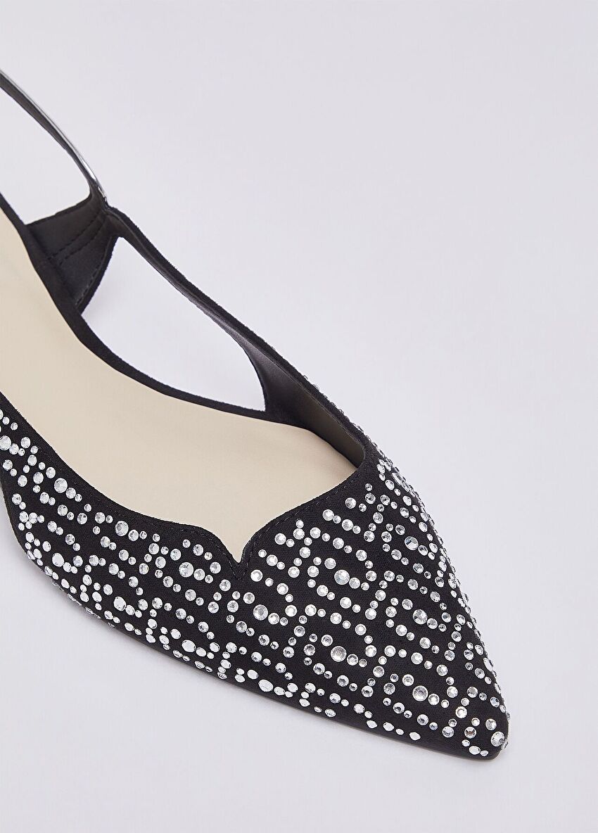 Taş Detaylı Slingback Babet