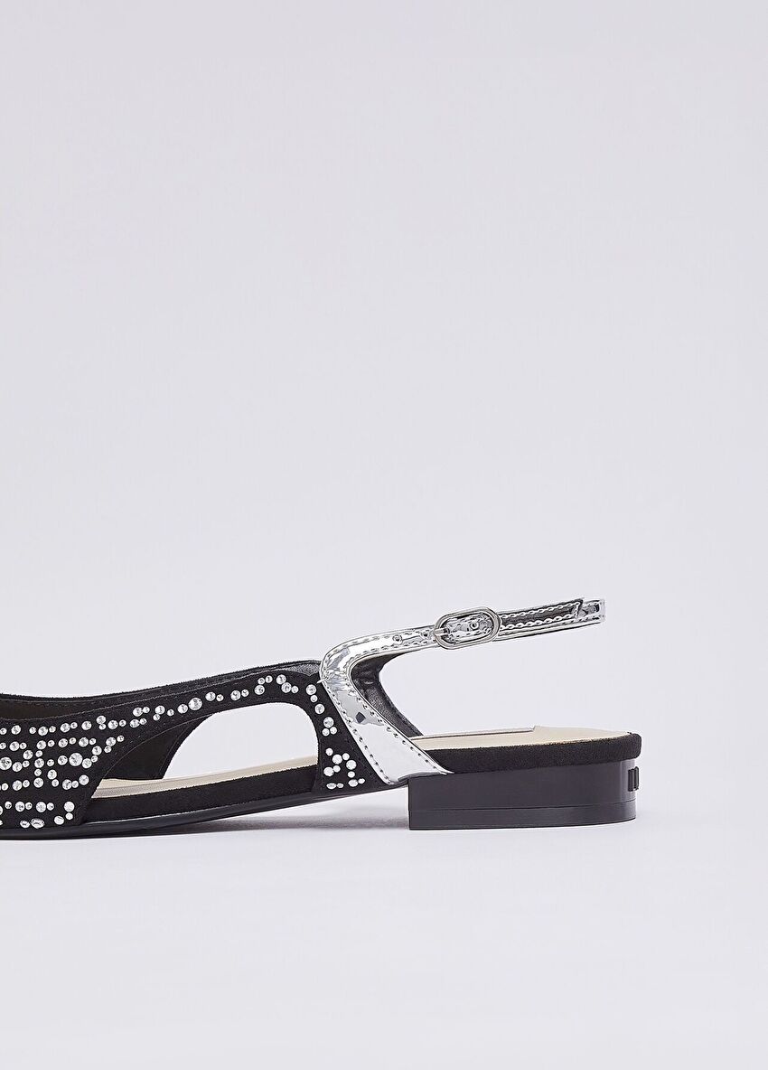 Taş Detaylı Slingback Babet