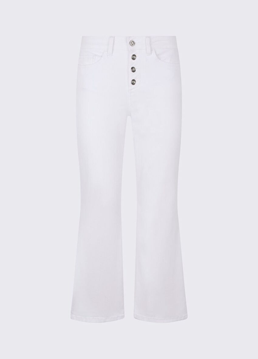 Düğmeli Denim Pantolon