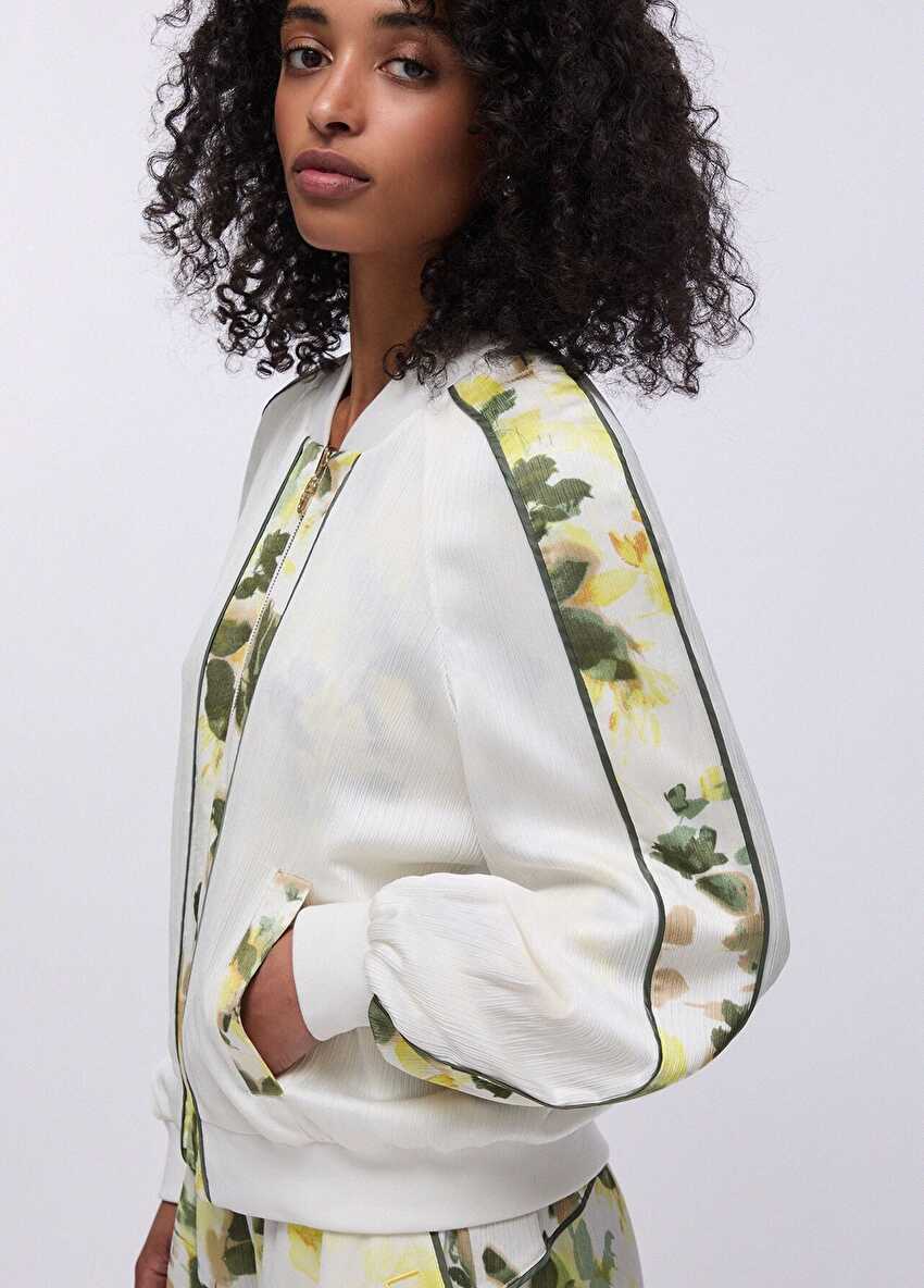 Baskılı Saten Ceket