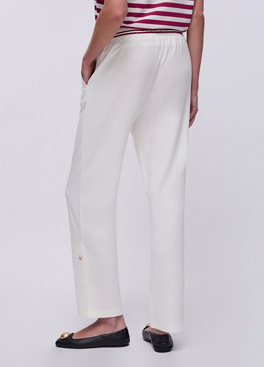 Beyaz Jersey Pantolon