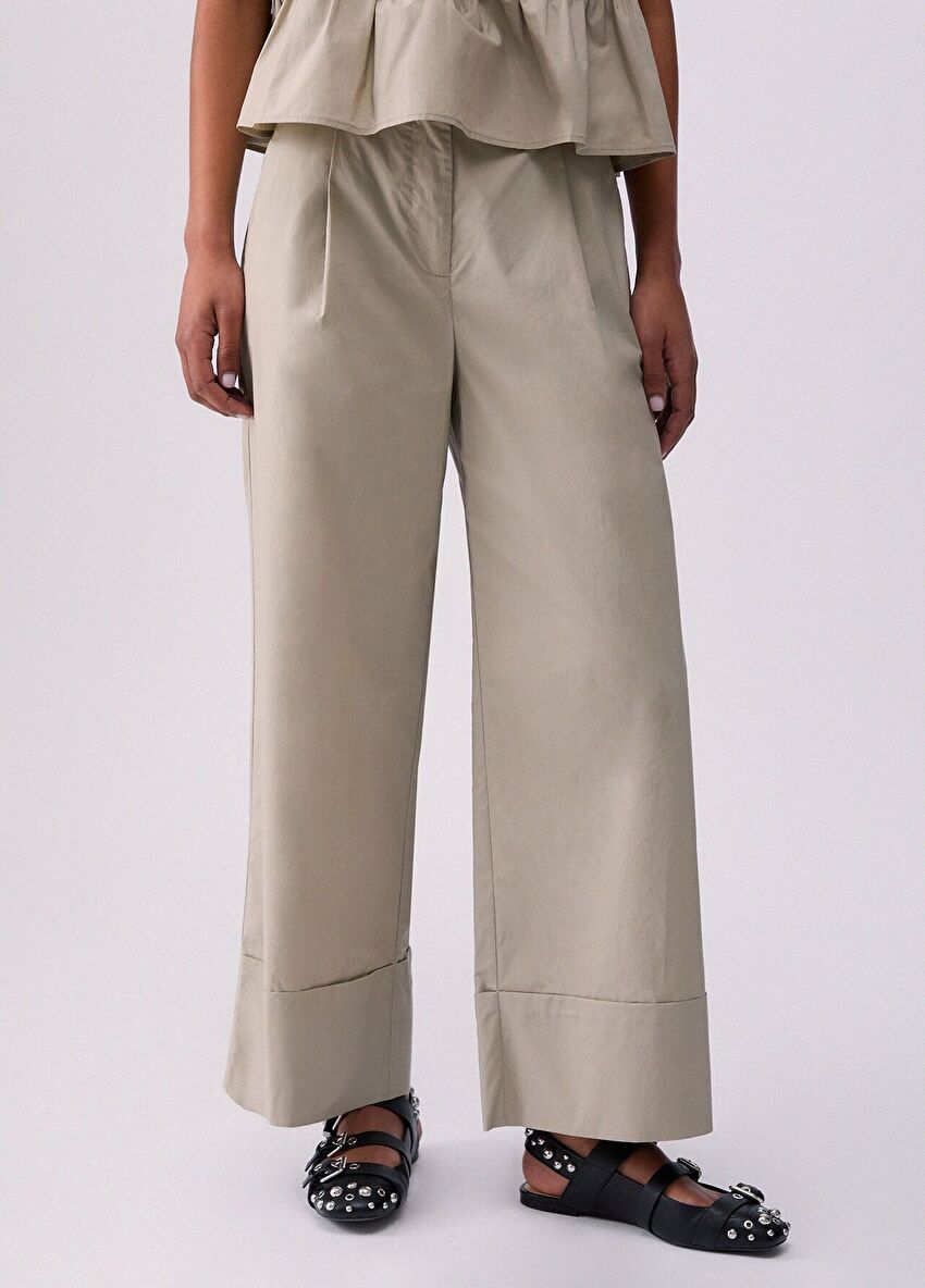 Flare Poplin Pantolon