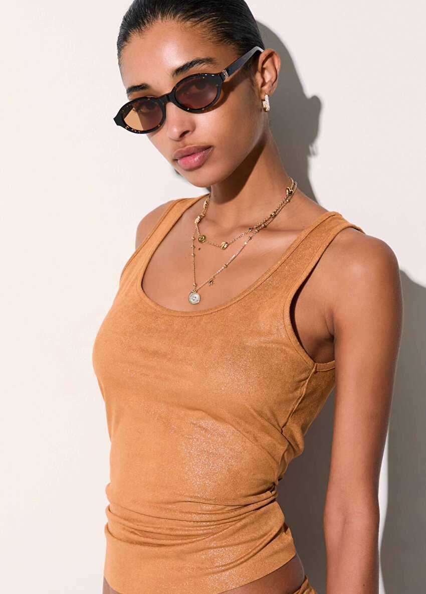 Parlak Jersey Top