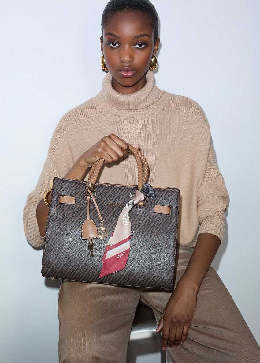 Fularlı Orta Boy Satchel Çanta