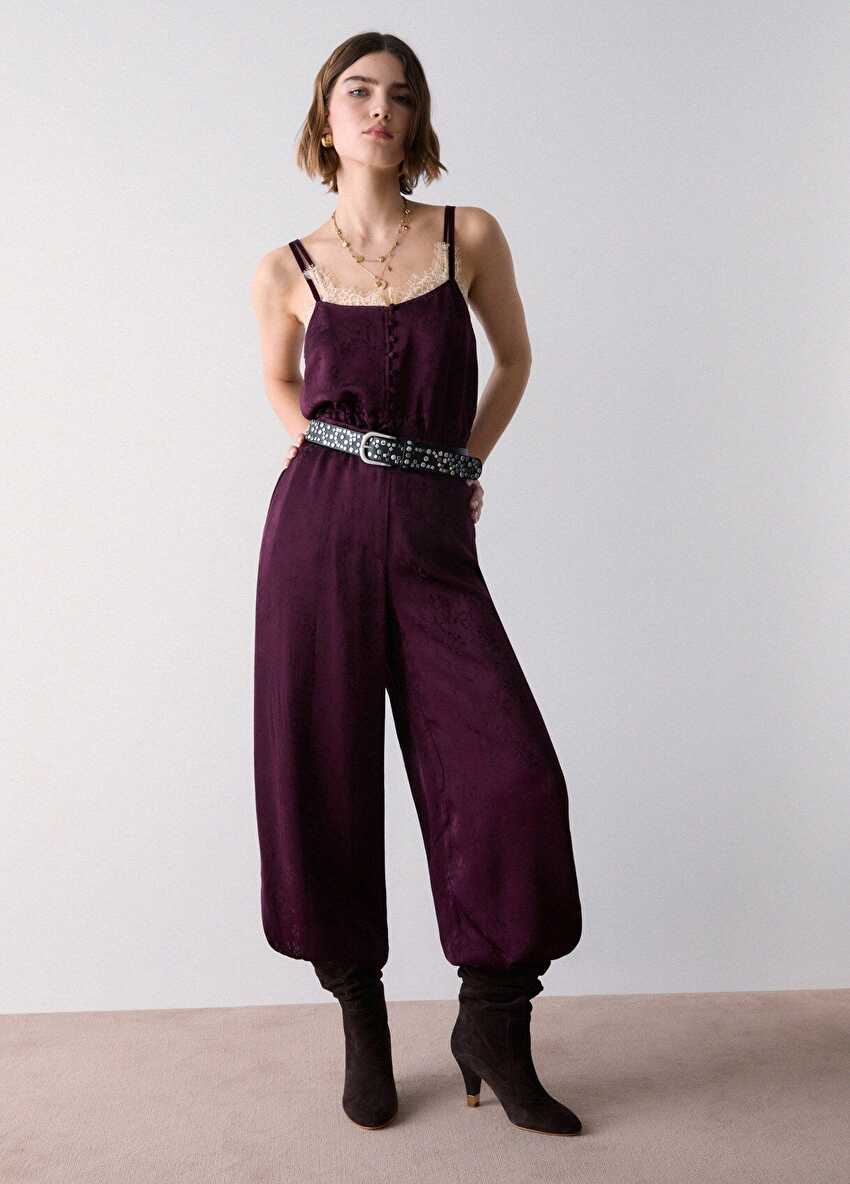 Jakarlı Saten Balon Pantolon
