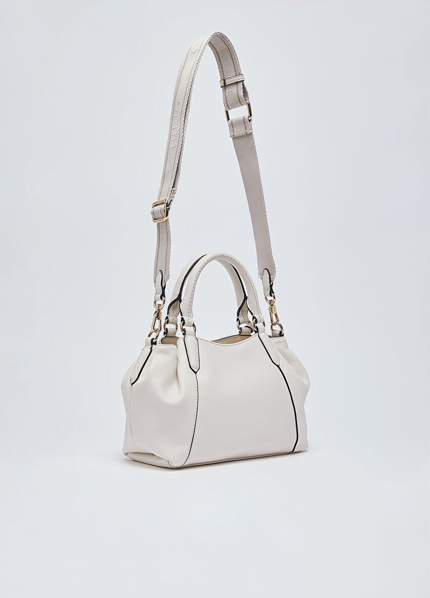 Krem Küçük Satchel Çanta