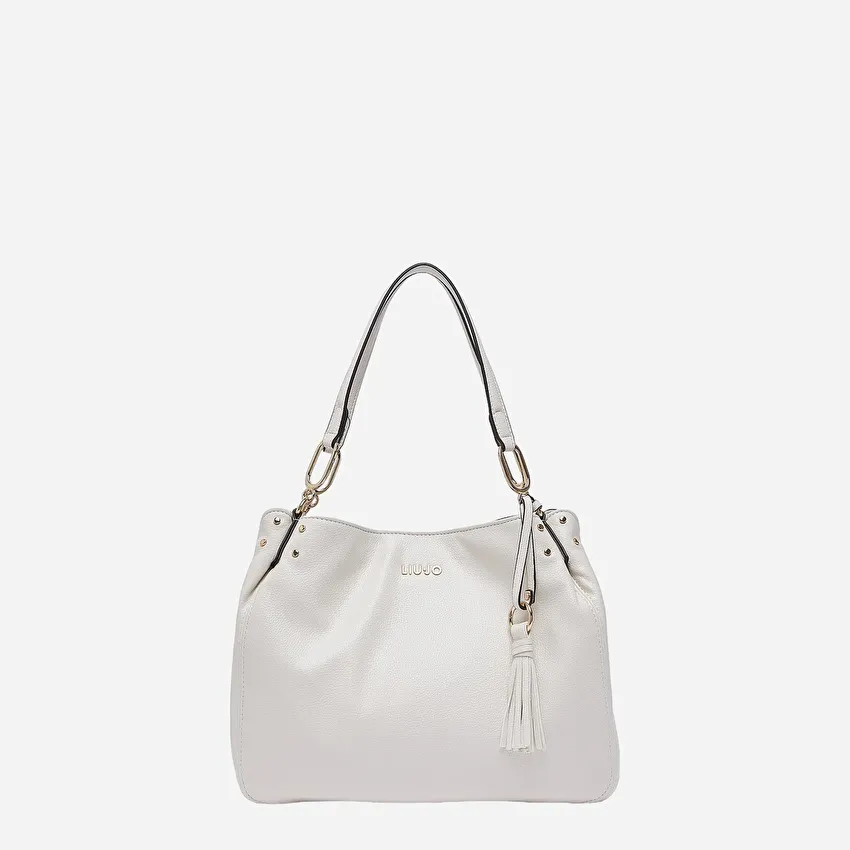 Krem Orta Boy Satchel Çanta