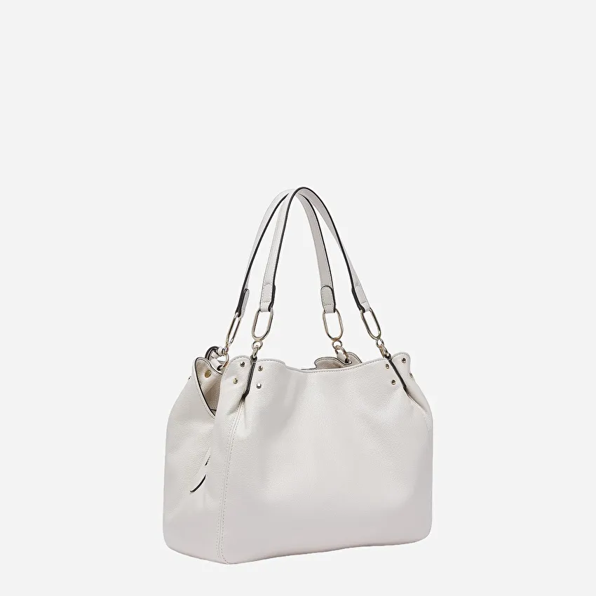 Krem Orta Boy Satchel Çanta