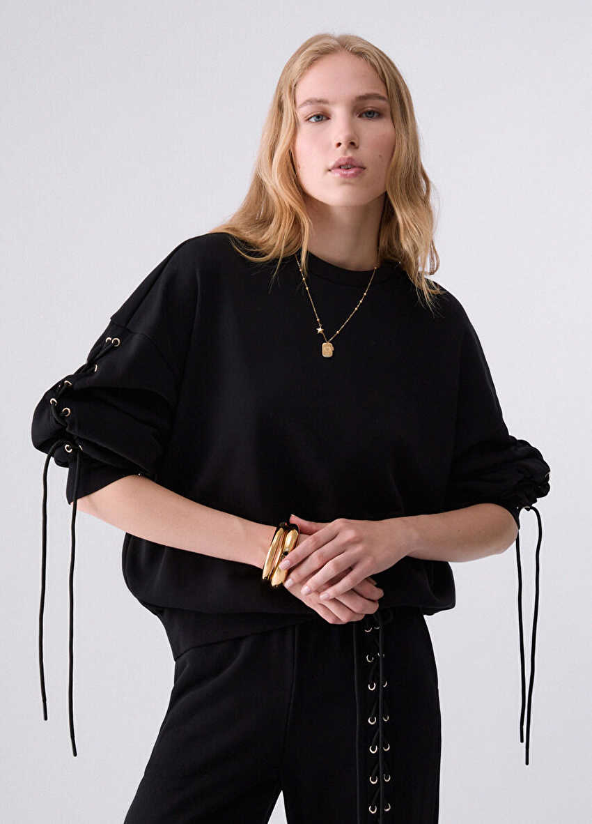 Bağcıklı Sweatshirt