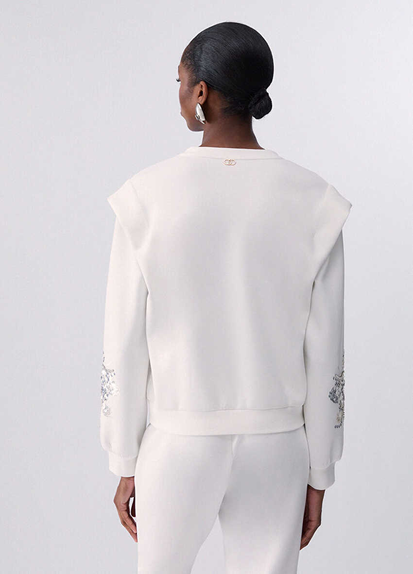Mücevher işlemeli sweatshirt
