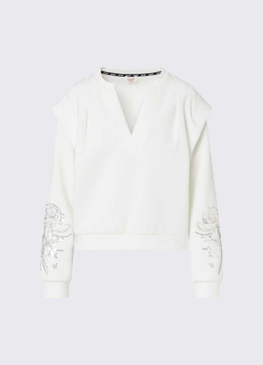 Mücevher işlemeli sweatshirt